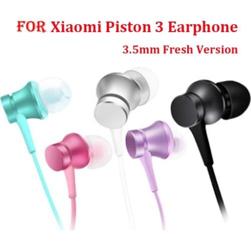 Xiaomi Piston 3 Earphone Mi Fresh 3.5mm In-Ear Earsets For Mi Note 10 CC9 Pro CC9e A3 Lite Redmi Note 7 8 9 9s With Mic Earbuds