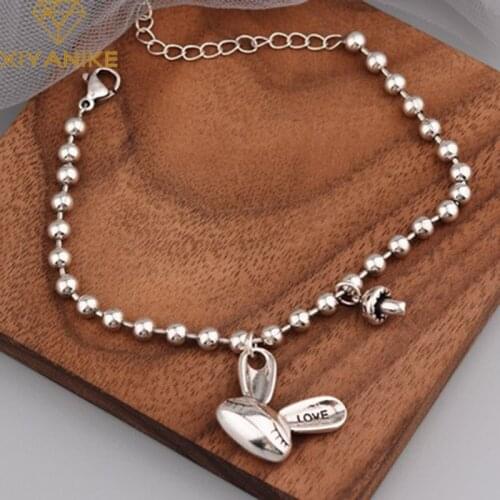 XIYANIKE 2021 New Trend Rabbit Picking Mushrooms 925 Sterling Silver Bracelet For Girl Cute Sweet Romantic Unique Design Jewelry