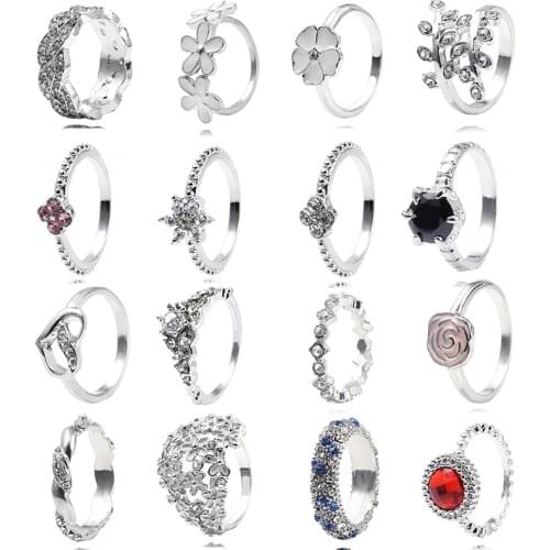 BAOPON 2020 New Fashion Crystal Heart Shaped Rings Womens Zircon Engagement Wedding Brand Rings For Women Glamour Jewelry Gifts