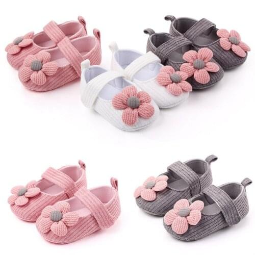 New Arrival Baby Girls Big Pink Flower First Walkers Casual Shoes Soft Infant Girl Princess Shoes