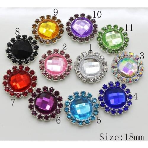 Wholesale10pc 18mm crystal Rhinestone button Metal brass button DIY hair flower center scrapbooking Wedding invitations decorate