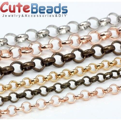 4MM/6MM 1M/LOT "O" Necklace Making Jewelry Word "O" Link Necklaces Chains DIY Chain Necklaces Nice