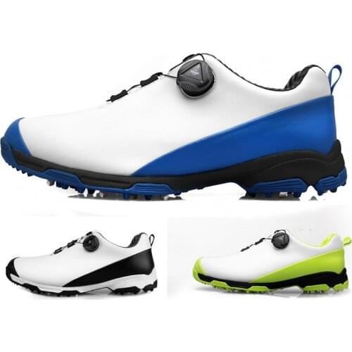 PGM New Golf Shoes Men Sports Knobs Buckle Shoes Mesh Lining Breathable Anti-slip Waterproof Sneakers EU39-45