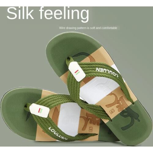 Summer Massage Silk Word Drag Cool European Fashion Clamp Feet Beach Relief Totem Big Size Men Flip Flops Business Slippers