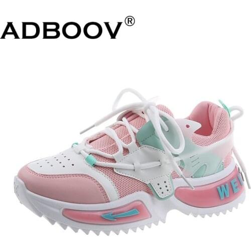 ADBOOV New Fashio Women Sneakers Plus Size 41 42 Patchwork Casual Shoes Ladies