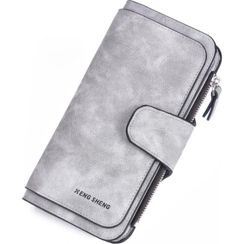 2019 New Wallet Women Big Capacity Three Fold Lady Purses High Quality Scrub Leather Female Wallets Carteira Feminina