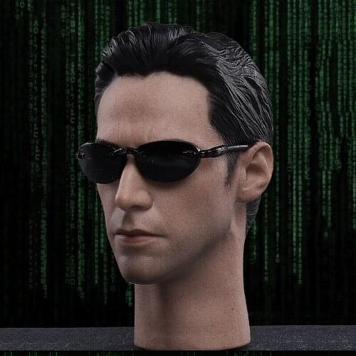 1/6 Male doll accessories JX033 Keanu Reeves (Keanu Reeves) Matrix Neo Head sculpture model simulation human head model