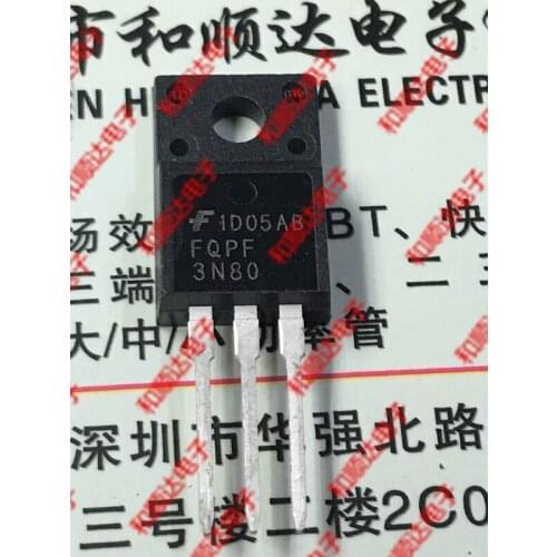 10pcs/lot FQPF3N80 New stock TO-220F 800V 3A
