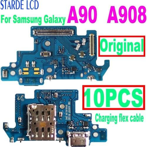 10PCS Charging Port Connector Board Parts Flex Cable With Microphone Mic For Samsung Galaxy For Samsung Galaxy A90 5G A908 A908N