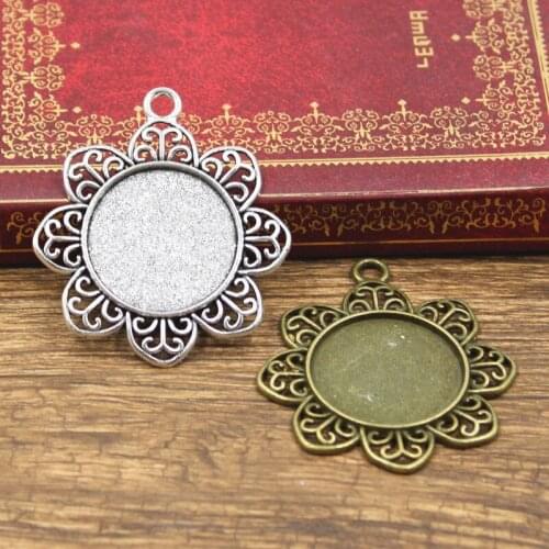 3pcs Cabochon Base Fit Setting Fashion 25mm Inner Size Antique Bronze Silver Color Round Style DIY Jewelry Making Findings