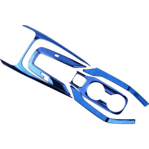 5Pcs Car Blue Titanium Central Console Gear Shift Panel Water Cup Holder Trim LHD Fit for Toyota Corolla 2019 2020 2021