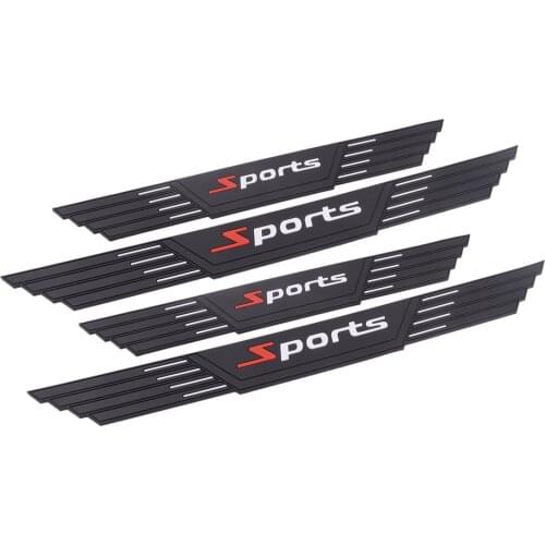 Beler Universal 4pcs/Set Flexible Car Door Scuff Plate Sill Cover Panel Step Protector Rubber Strip