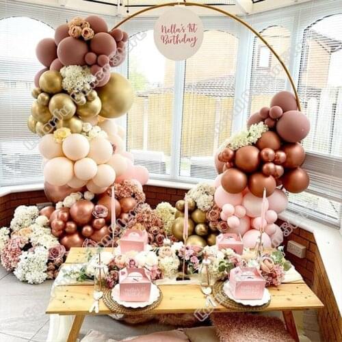 Wedding Birthday Party Decor Rose Gold Double Cream Peach Latex Balloon Garland Arch Holiday Event Backgound Baby Shower Decor