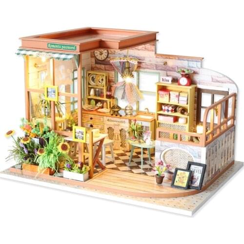 Diy Dollhouse Wooden Doll House Furniture Miniature Dollhouse Puzzle Assemble Kit 3d Miniaturas Dollhouse Toys For Children Gift