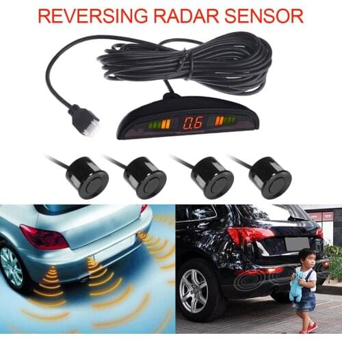 Car Reverse Backup Radar System 4 Parking Sensor with LED Display Car Parking Sensor With Digital Colored LED Display 2019 New