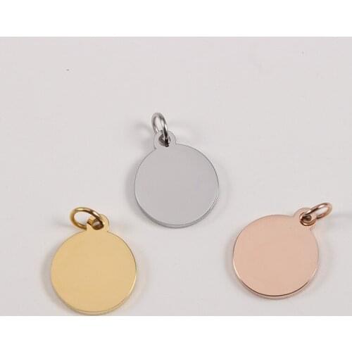 10pcs/Lot Real Stainless Steel Mirror Polish Round Disc Charms Stamping Blanks Pendants for DIY Jewelry Making Wholesale