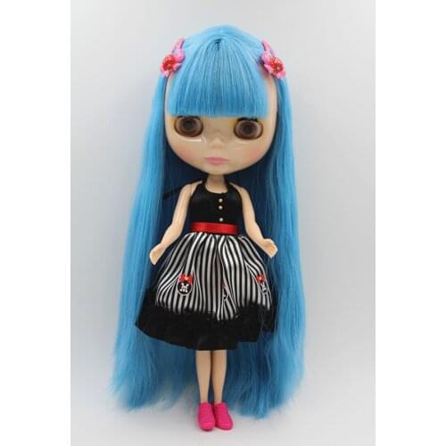 Blygirl Doll Blue fringe hair Blyth body Doll Fashion can change makeup Fashion doll
