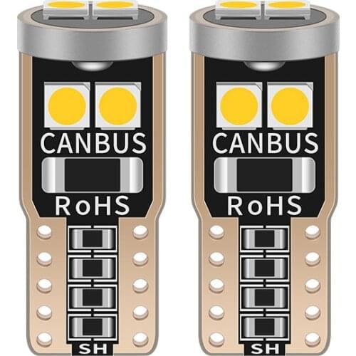 2PCS T10 W5W LED Canbus no error Car Bulb Interior Light 194 501 6SMD 3030 LED 12V Instrument Reading Wedge License Plate Lights