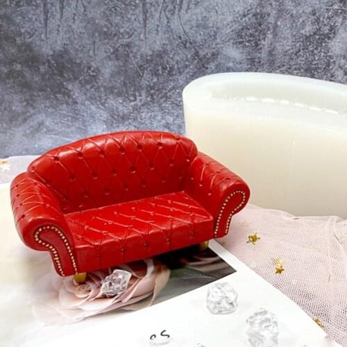 Cartoon Loving Couple Bear Sofa Shape Candle Epoxy Resin Mold Aromatherapy Plaster Silicone Mould DIY Crafts Mold