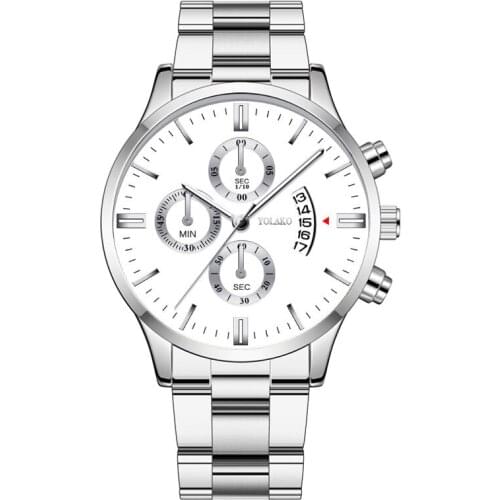 Men Watches Top Brand Luxury Stainless Steel Watchband Blue Quartz Watch Men Fashion Chronograph Date Male Sport Military Watch