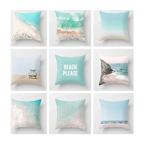 Mylb 45*45cm Square Decorative Throw Pillow Case Geometric Striped Print Flower Pillowcase For Home