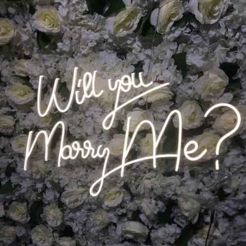 Custom Neon Sign New style Will You Marry Me Light Waterproof Flex Led Acrylic Wall Hanging Home Decoration Neon Bar Lights Neon