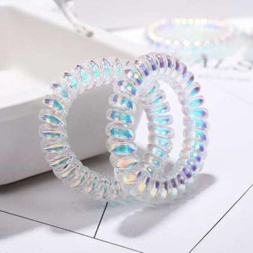 New Shining Mermaid Scrunchies Glitter Reflective Color Laser Hair Ties Telephone Wire Line Bands For Girls 2021 New Fashion