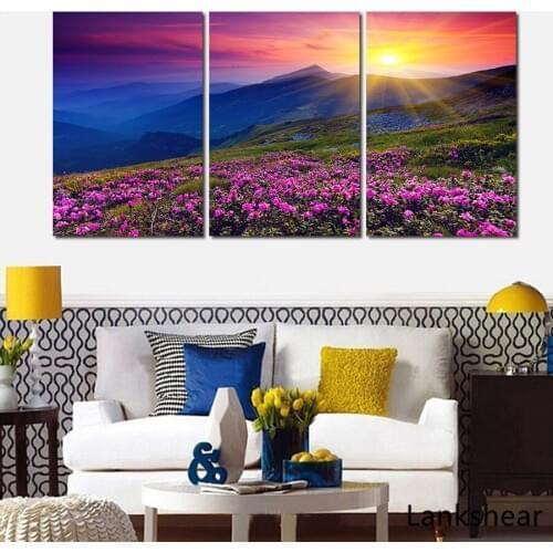 New Hot 3 Units (Unframed) Sunset And Mountain Wall Modern Home Decor HD Photo Canvas Print Painting On Canvas Works Of Art