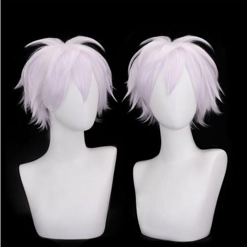 Anime Jujutsu Kaisengojo Satoru Cos Wig Distributed Version Soaring Upturned Short Hair Silver White Variety Of Styles Available