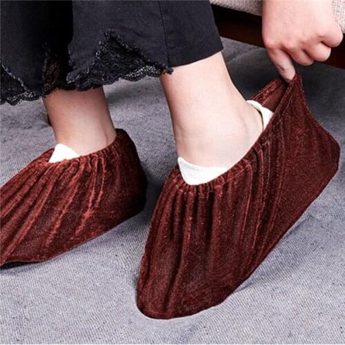 Pair Adult Reusable Shoe Cover Indoor Washable Dustproof Non-slip Breathable Overshoes