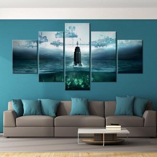 5 Piece Posters and Prints Wall Art Canvas Painting Decorative lighthouse Scenery Picture Modern Home Decor