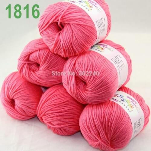 Sale Lot of 6 balls x 50g (147y) Cashmere Silk velvet Hand knitting Yarn rose pink 1816