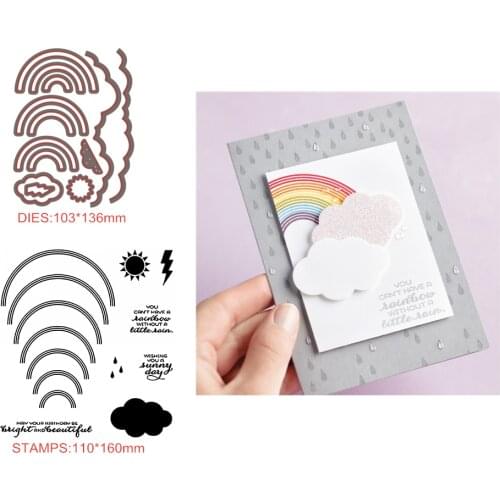 Lucky Rainbow Metal Cutting Dies and Stamps For Scrapbooking Embossing Decorative Crafts DIY Paper Cards Stamp and DIES