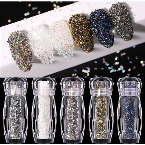 Glass Caviar Beads Crystals Micro Beads Tiny Rhinestone Pixie 3D Glitter Nail Art Stickers Multicolor Glass Balls Nails Decor
