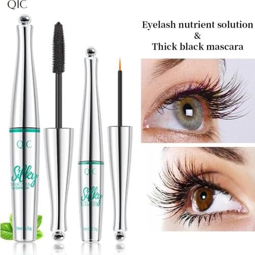 Mascara Eyelash Growth Serum Set Waterproof Sweat-Proof Long-Lasting Thick And Long Eye Makeup Ladies Eyelash Nourishing Serum