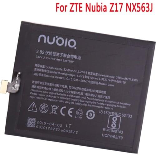 High quality Li3932T44P6h806139 Battery For ZTE Nubia Z17 NX563J Battery 3200mAh