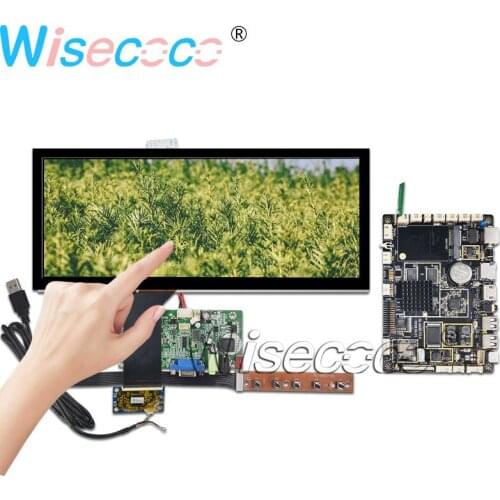 Wisecoco 12.3Inch 1920×720 LCD Screen Bar Display 1000nits Capacitive Touch Sensor 50pin LVDS VGA Android Board