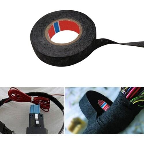 1x Roll of Heat-resistant Wiring Insulating Tape Looms Wiring Harness Cloth Fabric Car Self-Adhesive Cable Protection duct tape