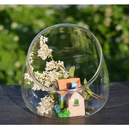 1PC New Modern Clear Flat-bottomed Crystal Glass Vase Flower Balls Terrarium Vases For Wedding Decoration JY 1187