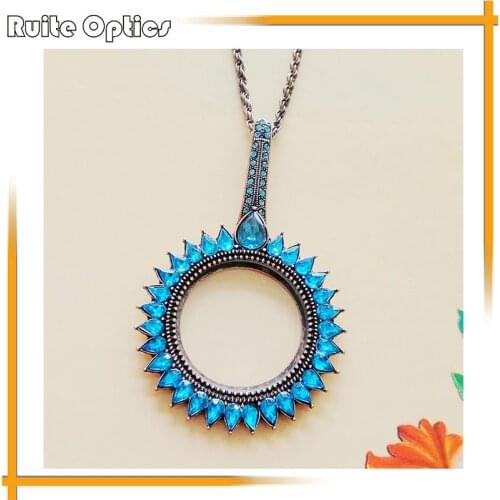 1PC Portable Fashion Necklace Reading 3X Magnifier Pendant Necklace Decorative Magnifying Glass