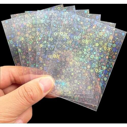 100pcs/Lot Little Star Laser Flashing KPOP Card Sleeves YGO Ultra Super Card Protector Holographic Foil Protective Film Tarot