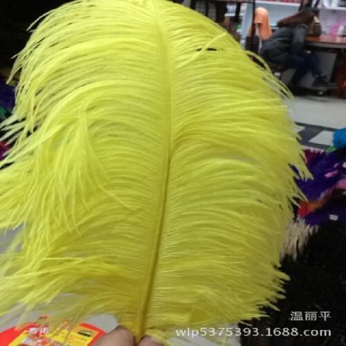Wholesale free shipping high quality 20pcs natural yellow ostrich feather 20-22inch / 50-55cm Variety of decorative