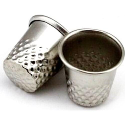 3 Pcs Thimbles Tailor Sewing Tool Silver Metal Grip Finger Shield Protector Pin Needle Handworking Sew Machine Accessory Free