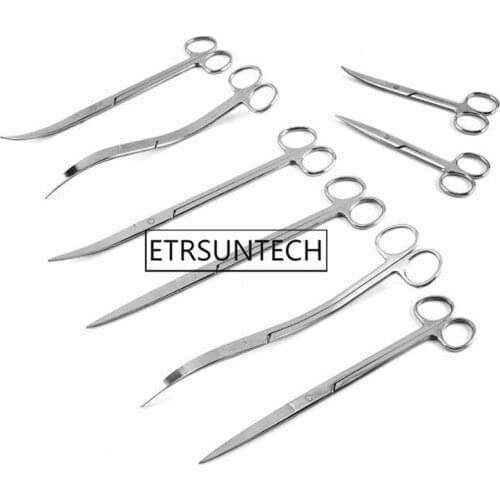 50pcs Aquarium Fish Tank Aquatic Plant Cleaning Tools Tongs Scissor Long Stainless Steel Wave Scissor Curved