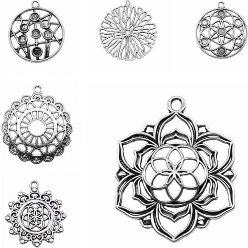 Tristana Hollow Round Flower For Earring Making designer charms for jewelry making diy jewelry kit accessories