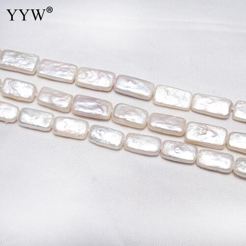 Cultured Baroque Freshwater Pearl Beads Rectangle natural white 17-18mm Sold Per Approx 15.3 Inch Strand