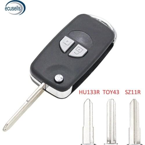 2 Buttons Replacement Shell Flip Remote Key Case Fob for-Suzuki SX4 Swift HU133R Car Key Blank TOY43 SZ11R