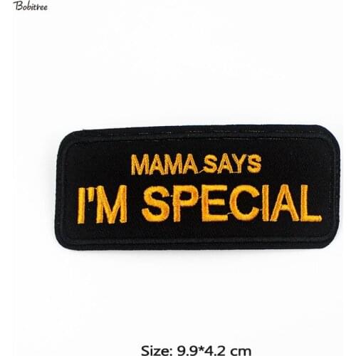 Black Yellow English words Iron Patches Embroidered Badges Cotton Fabric Sewing Appliques for cloth Jacket DIY Accessory