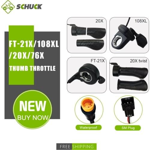 Electric Bicycle Thumb Throttle 24V-72V Whole Throttle Half Twist Throttle Handle Left/Right Side For Ebike Conversion Kit