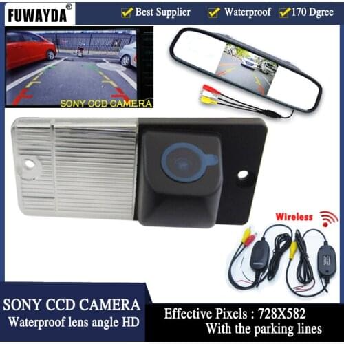 FUWAYDA Wireless Color CCD Car Rear View Camera for KIA SORENTO SPORTAGE,with 4.3 Inch Rear view Mirror Monitor